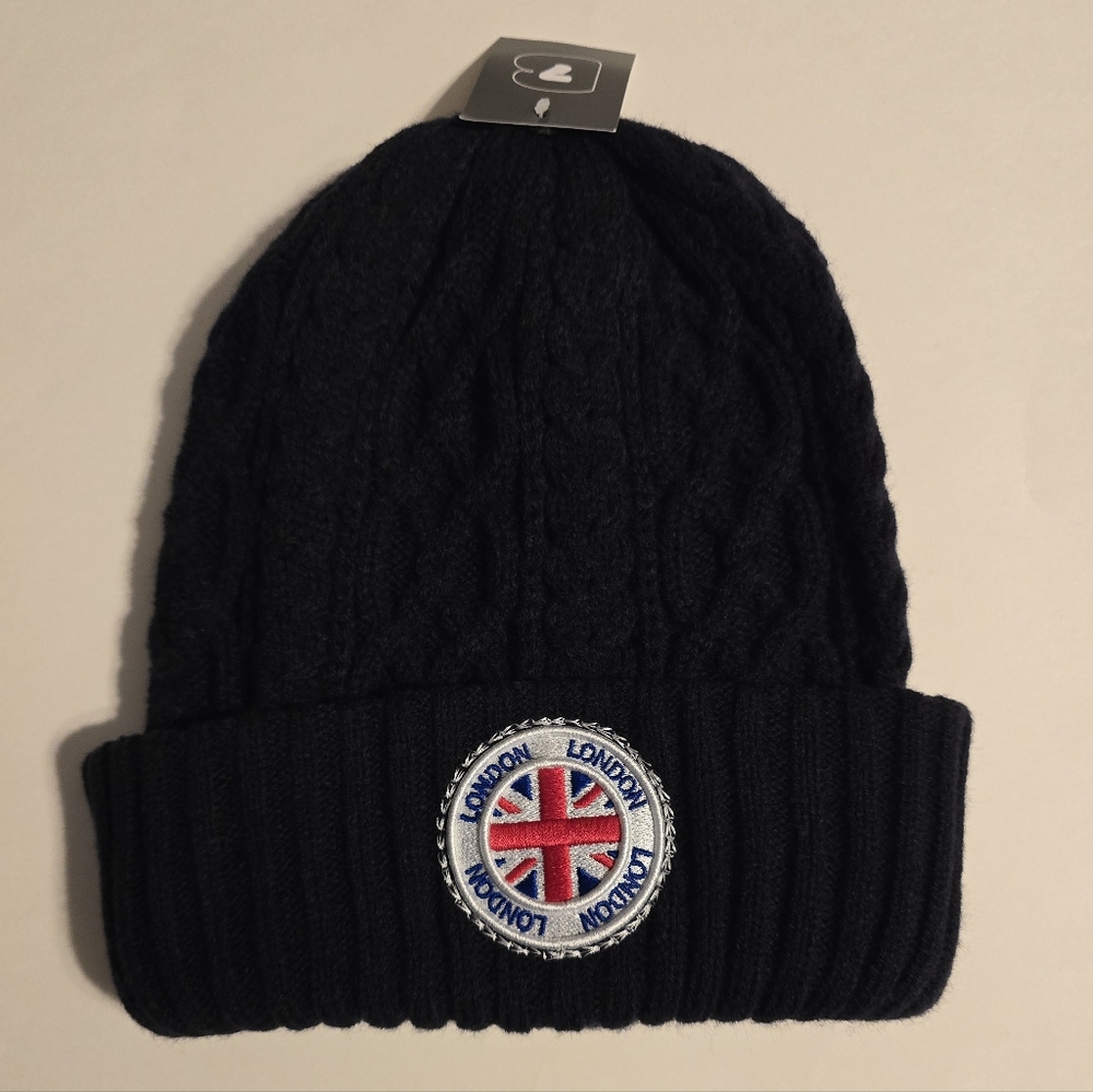 Knit Beanie with London Patch